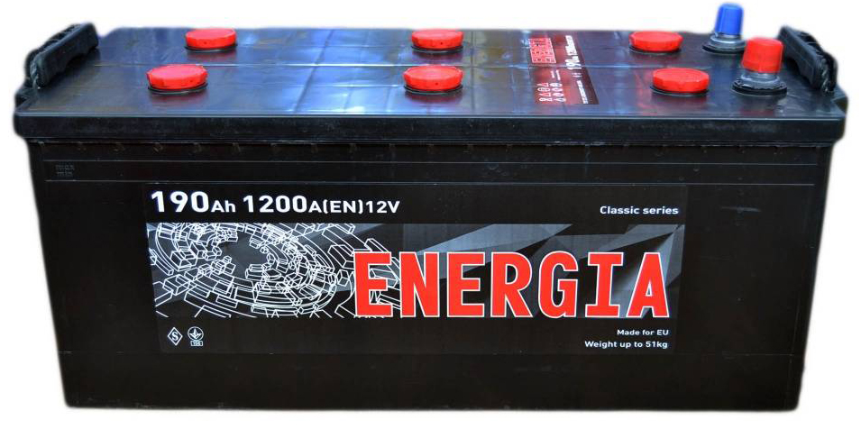 Аккумулятор грузовой ENERGIA 190Ah 1200A (EN) Кислотный ENERGIA 000022395