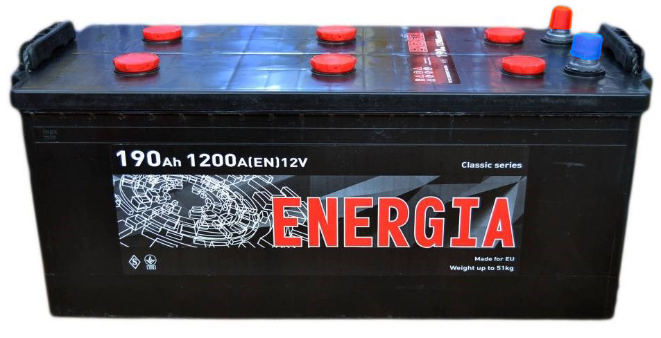 Аккумулятор грузовой ENERGIA 190Ah 1200A (EN) Кислотный ENERGIA 000022396