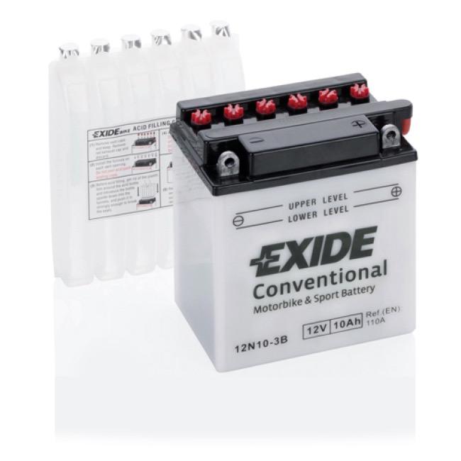 Мото аккумулятор EXIDE CONVENTIONAL 6СТ-9Ah АзЕ 12В 85А (EN) 12N9-3B EXIDE 12N93B