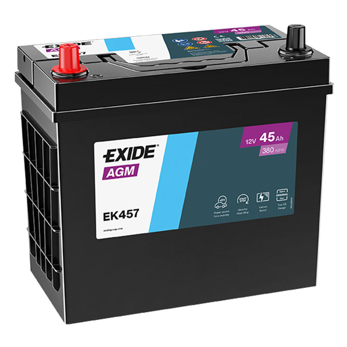Автомобильный аккумулятор EXIDE START-STOP AGM 6СТ-45Ah ASIA Аз 380А (EN) EK457 EXIDE EK457
