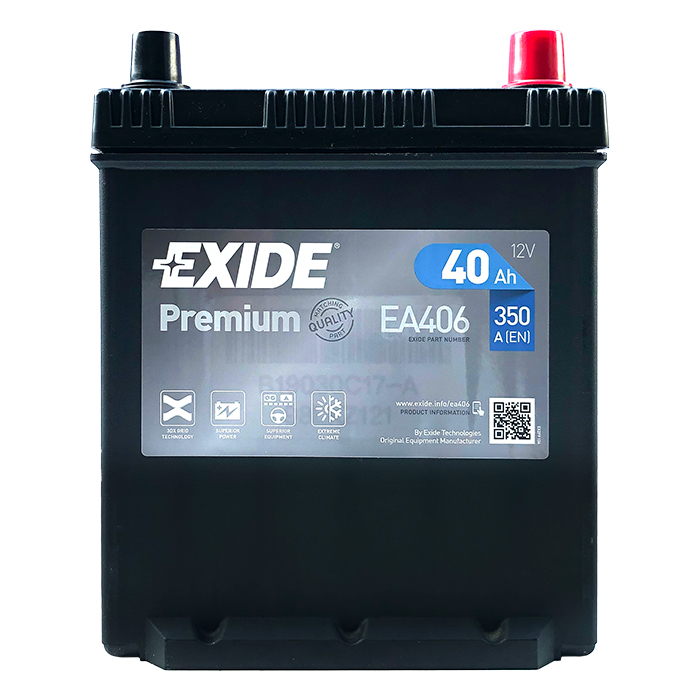 Автомобильный аккумулятор EXIDE Premium 6СТ-40Ah АзЕ ASIA 350A (EN) EA406 EXIDE EA406