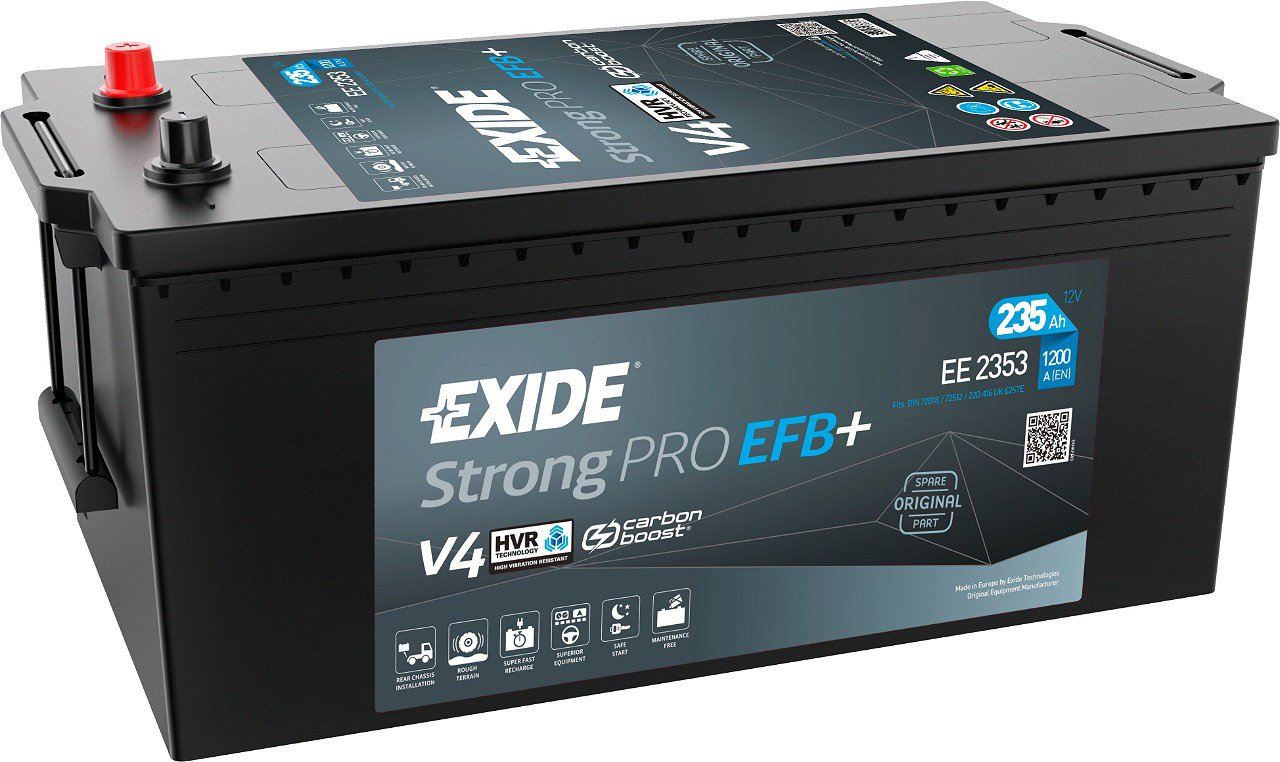Автомобильный аккумулятор EXIDE STRONG PRO 6СТ-235Ah Аз 1200A (EN) EE2353 EXIDE EE2353