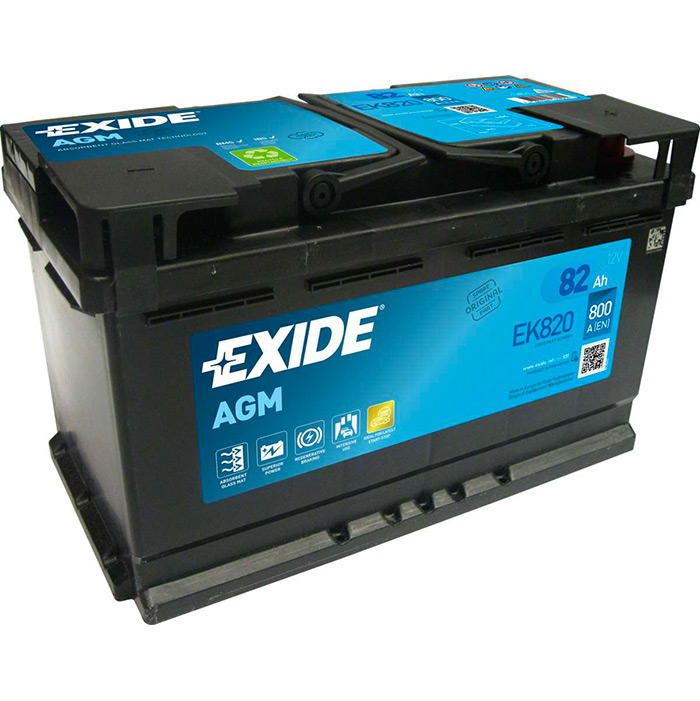 Автомобильный аккумулятор EXIDE START-STOP AGM 6СТ-82Ah АзЕ 800А (EN) EK820 EXIDE EK820