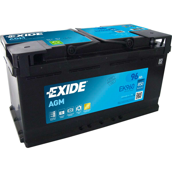 Автомобильный аккумулятор EXIDE START-STOP AGM 6СТ-96Ah АзЕ 850А (EN) EK960 EXIDE EK960