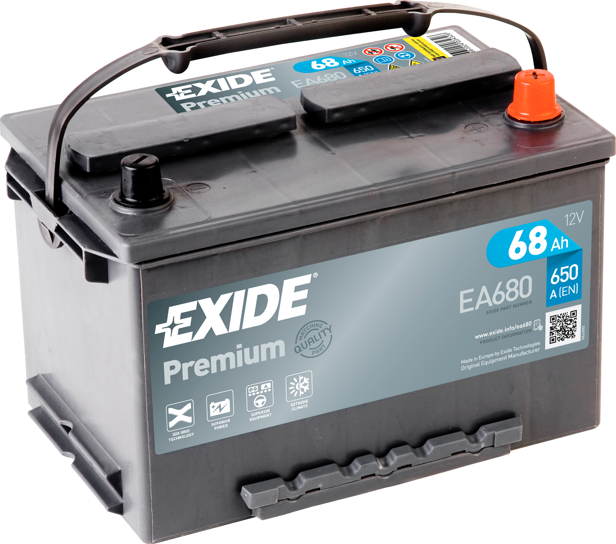 Аккумулятор EXIDE автомобильный PREMIUM 68Ah 650A (EN) Кислотный EXIDE EA680
