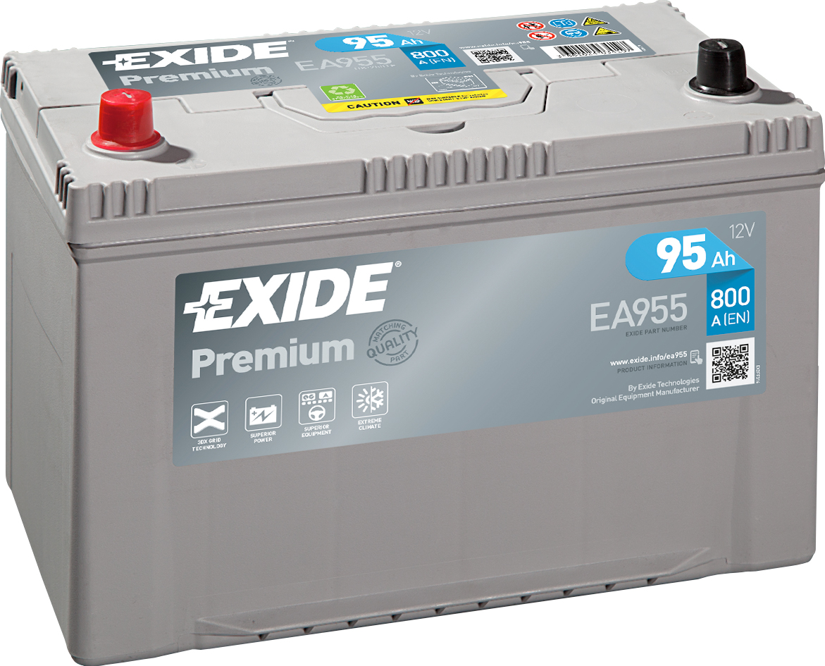 Аккумулятор EXIDE автомобильный PREMIUM 95Ah 800A (EN) Кислотный EXIDE EA955