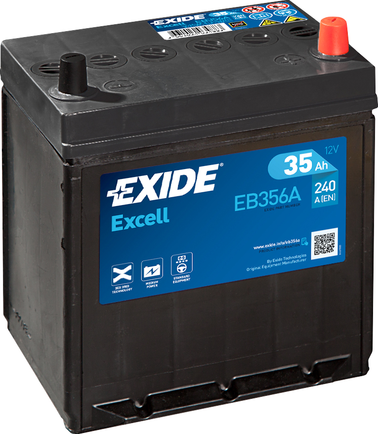 Аккумулятор EXIDE автомобильный EXCELL 35Ah 240A (EN) Кислотный EXIDE EB356A