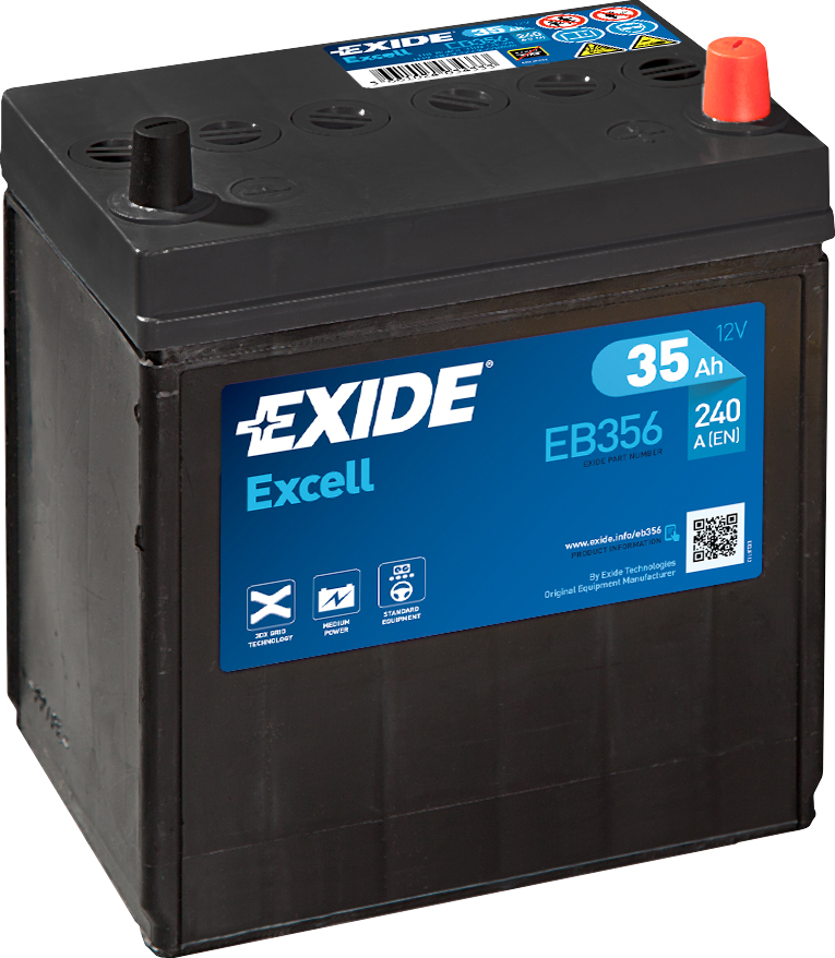Аккумулятор EXIDE автомобильный EXCELL 35Ah 240A (EN) Кислотный EXIDE EB356