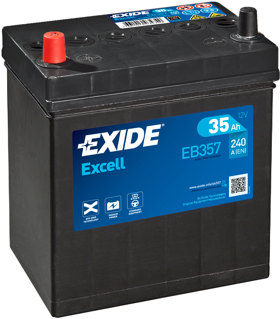 Аккумулятор EXIDE автомобильный EXCELL 35Ah 240A (EN) Кислотный EXIDE EB357