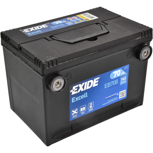 Аккумулятор автомобильный EXIDE EXCELL 70Ah 740A (EN) Кислотный EXIDE EB708