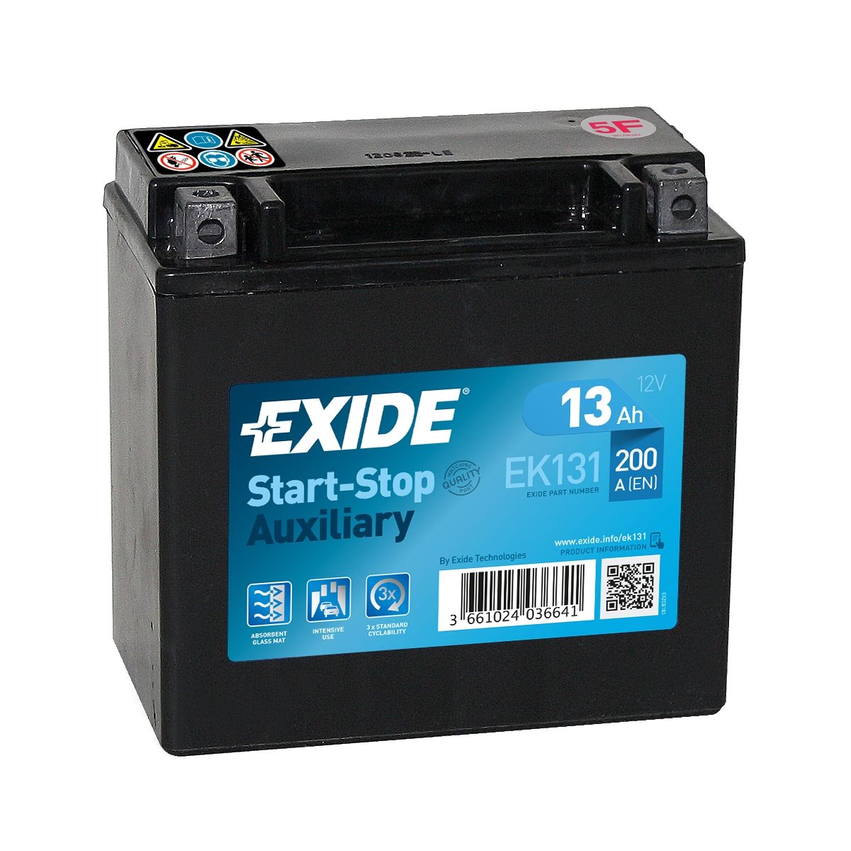 Аккумулятор EXIDE автомобильный AUXILIARY 13Ah 200A (EN) Кислотный EXIDE EK131