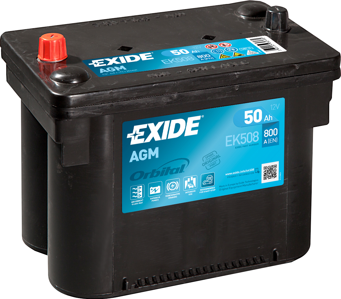 Аккумулятор EXIDE автомобильный AGM 50Ah 800A (EN) AGM EXIDE EK508