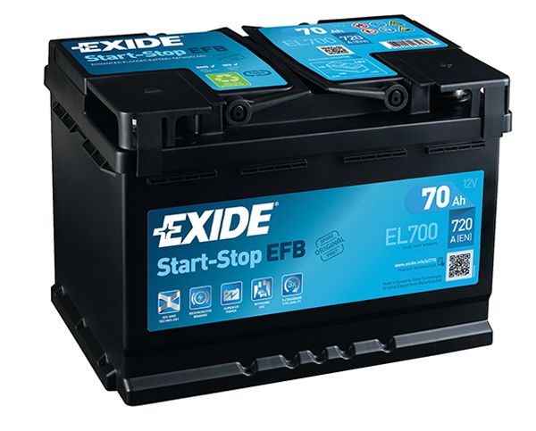 Аккумулятор EXIDE автомобильный EFB 70Ah 720A (EN) EFB EXIDE EL700