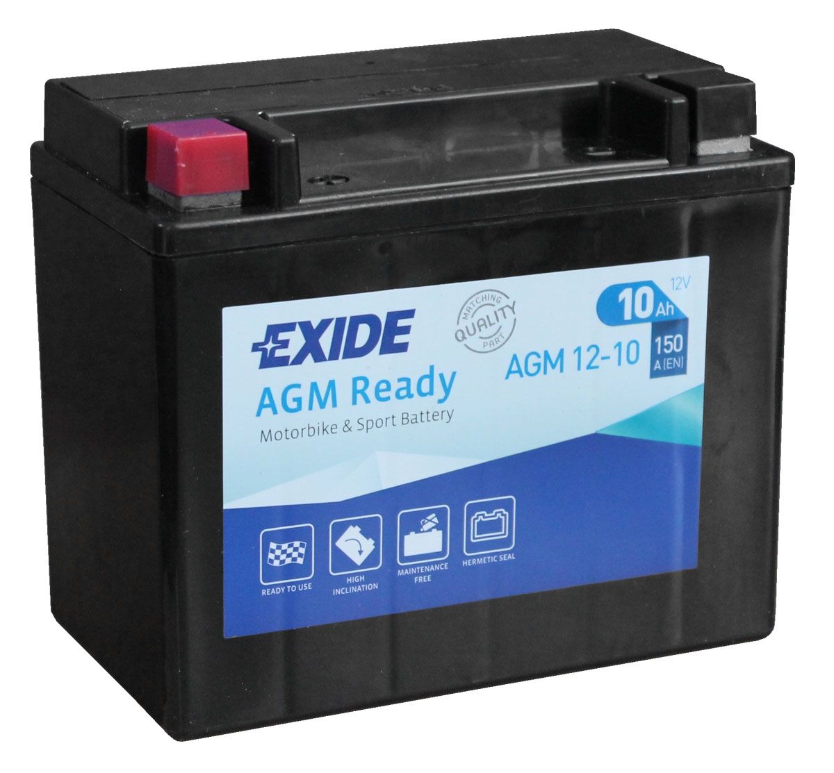 Аккумулятор EXIDE мото Motorbike Sport AGM 10Ah 150A (EN) AGM EXIDE AGM1210