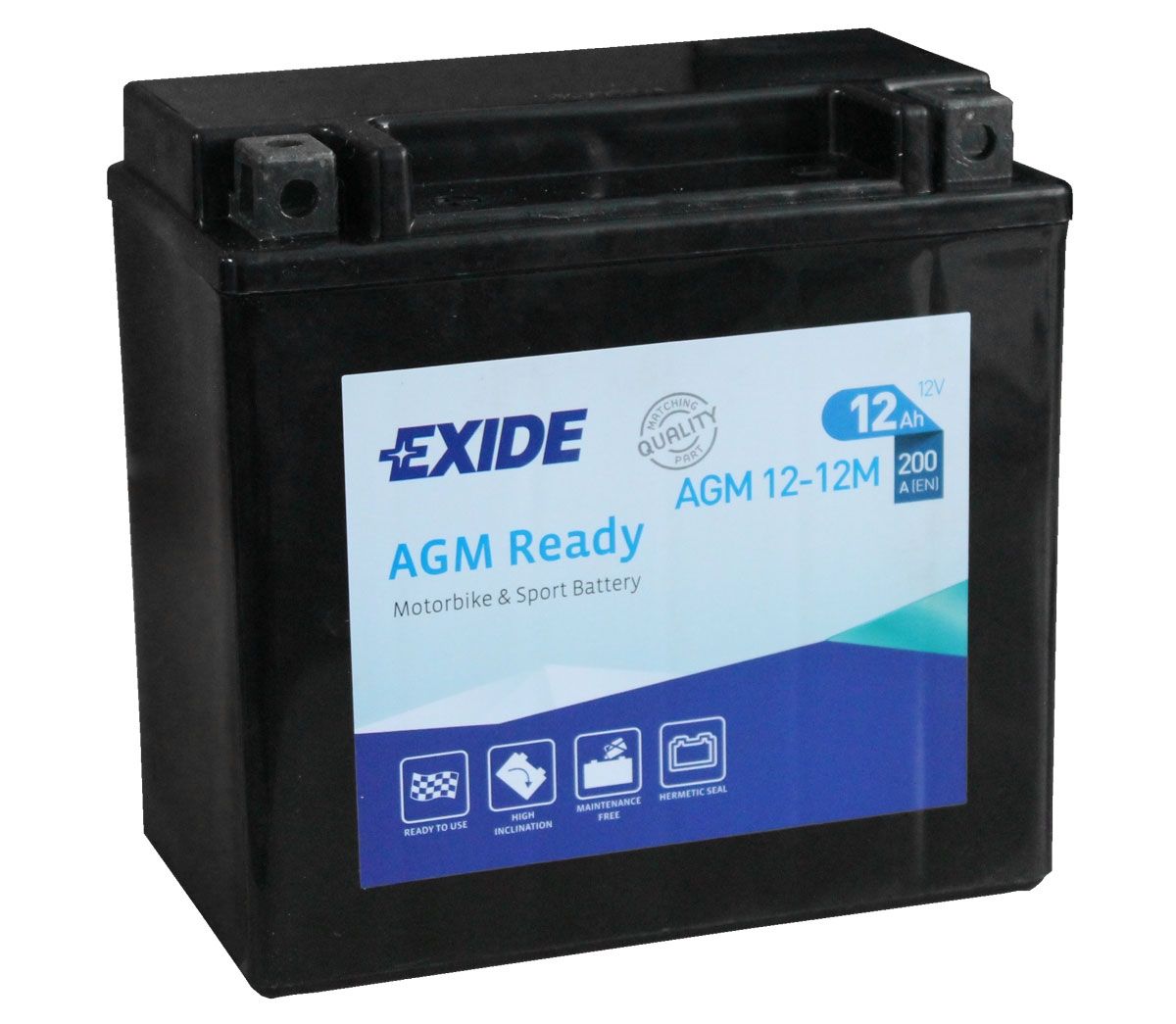 Аккумулятор EXIDE мото Motorbike Sport AGM 12Ah 200A (EN) AGM EXIDE AGM1212M
