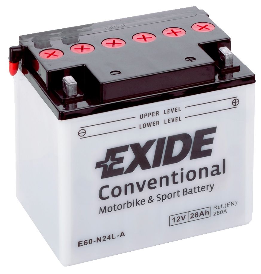 Аккумулятор EXIDE мото Conventional 28Ah 280A (EN) Кислотный EXIDE E60N24LA