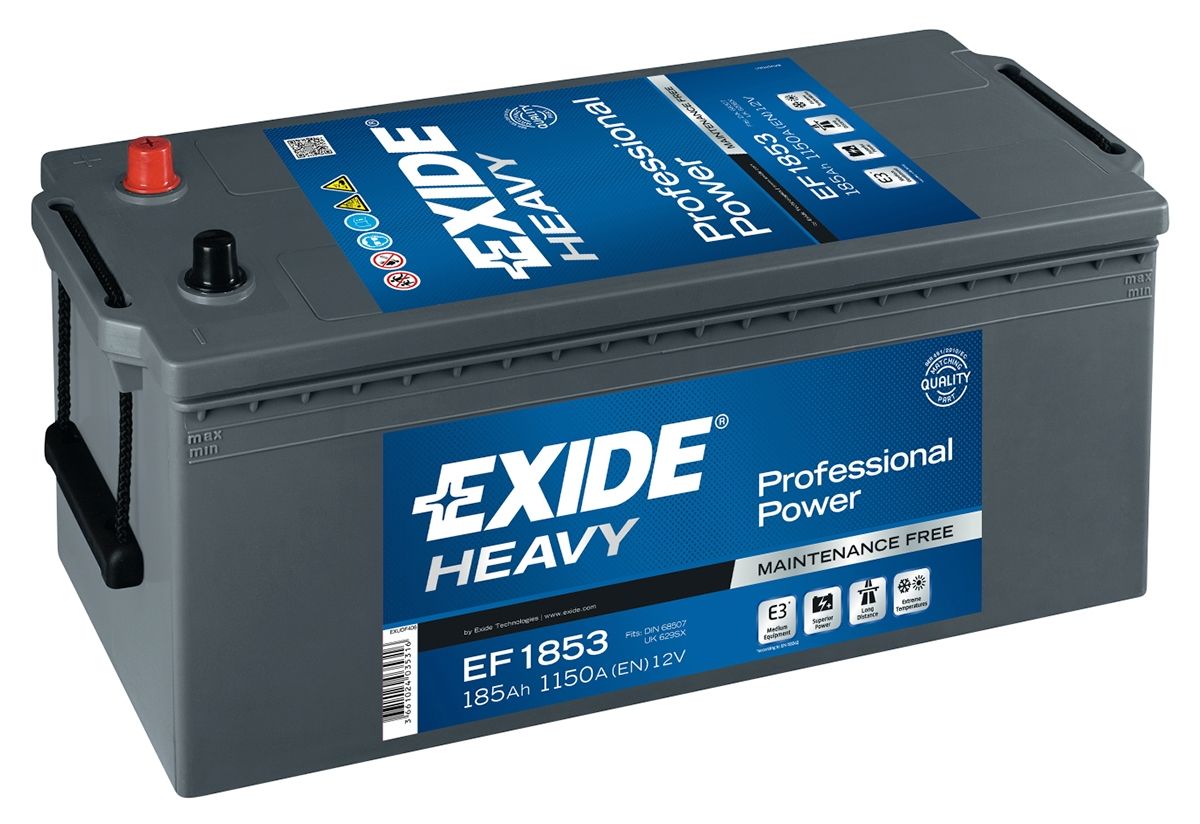 Аккумулятор EXIDE грузовой POWER PRO SUPER HEAVY-DUTY 185Ah 1150A (EN) Кислотный EXIDE EF1853
