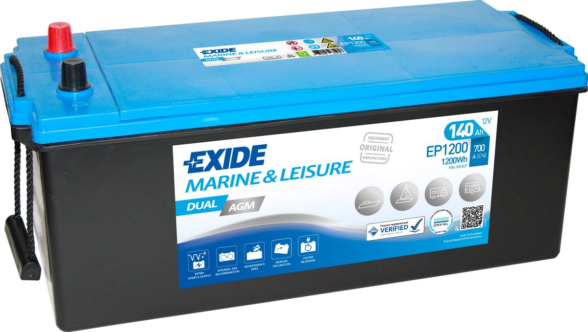 Аккумулятор EXIDE грузовой Marine&Multifit Exide AGM Dual 140Ah 700A (EN) AGM EXIDE EP1200