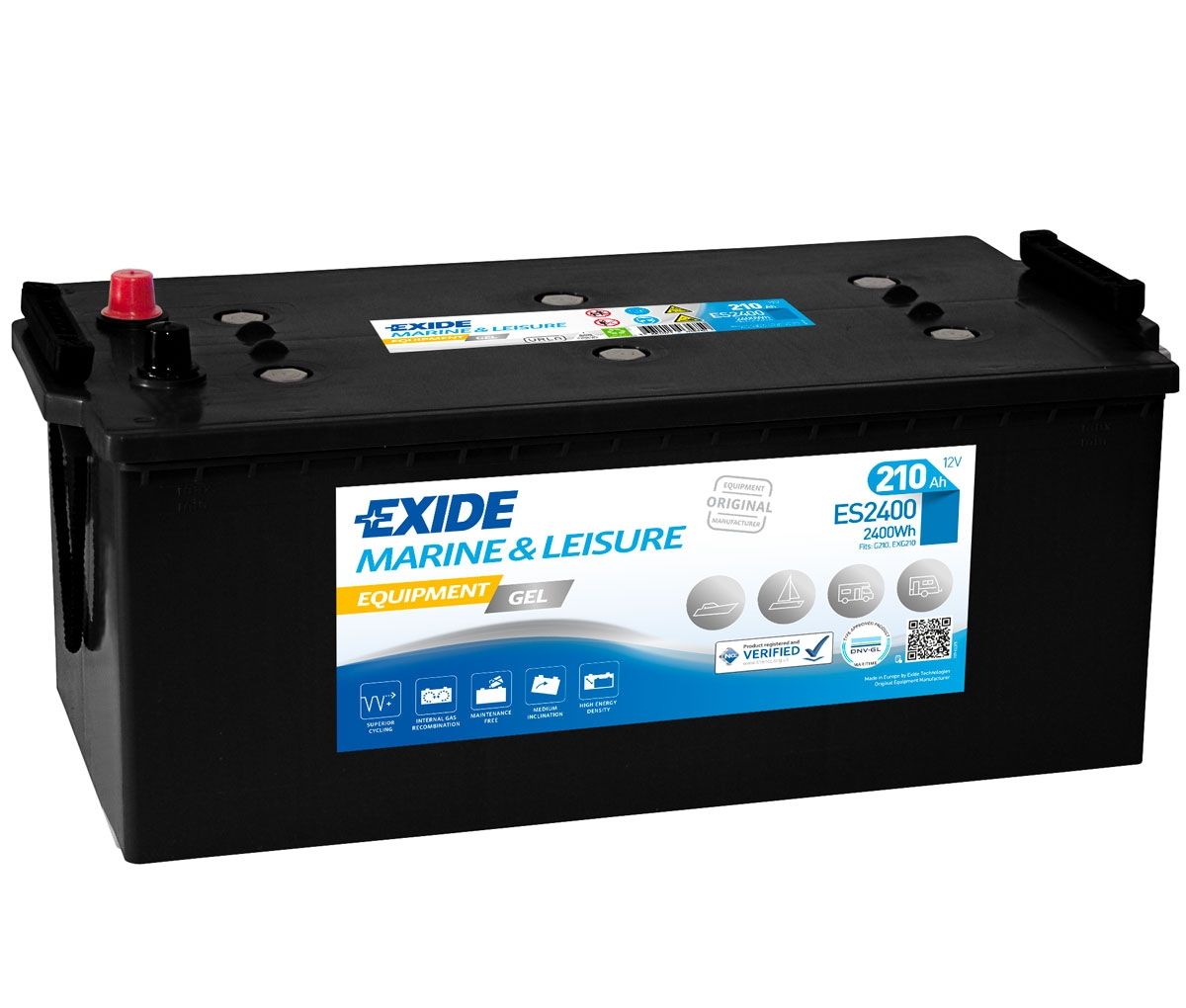 Аккумулятор EXIDE тяговый Marine&Multifit Equipment GEL 210Ah 1050A (EN) Гелевый EXIDE ES2400