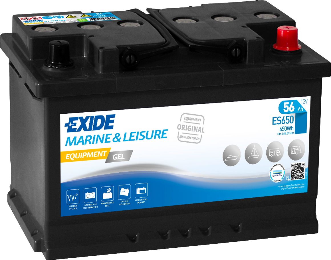Аккумулятор EXIDE тяговый Marine&Multifit Equipment GEL 60Ah 410A (EN) Гелевый EXIDE ES650