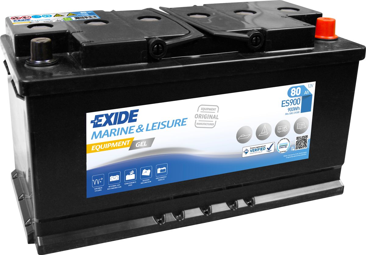 Аккумулятор EXIDE тяговый Marine&Multifit Equipment GEL 80Ah 540A (EN) Гелевый EXIDE ES900