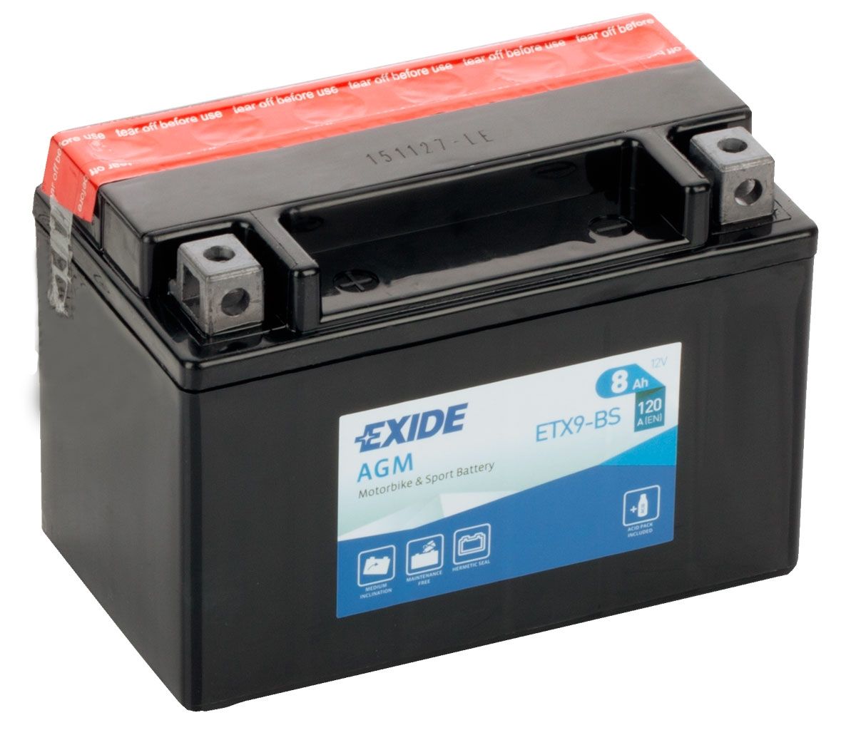 Аккумулятор EXIDE мото Motorbike Sport AGM 8Ah 120A (EN) AGM EXIDE YTX9BS