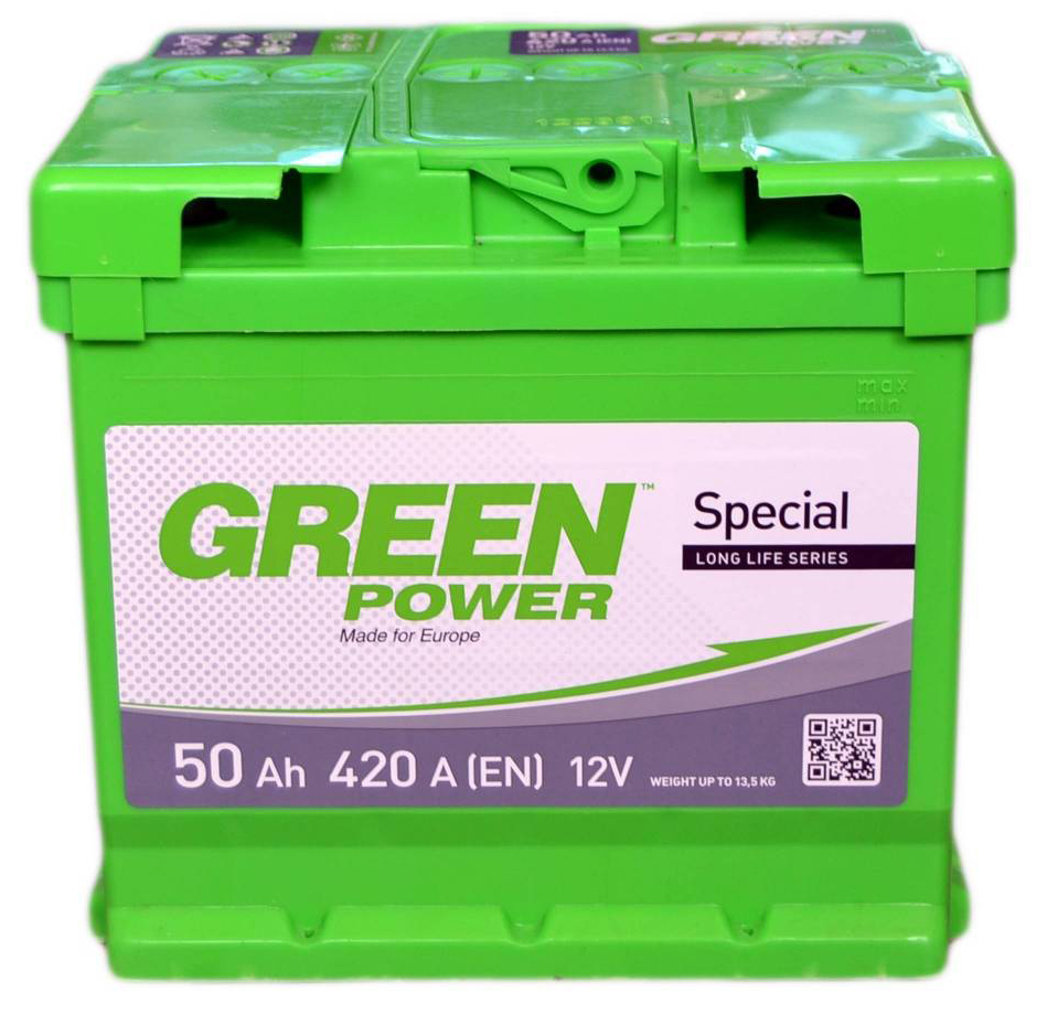 Аккумулятор автомобильный GREEN POWER 50Ah 420A (EN) GREEN POWER 000022354