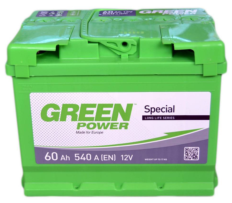 Аккумулятор автомобильный GREEN POWER 60Ah 540A (EN) GREEN POWER 000022359