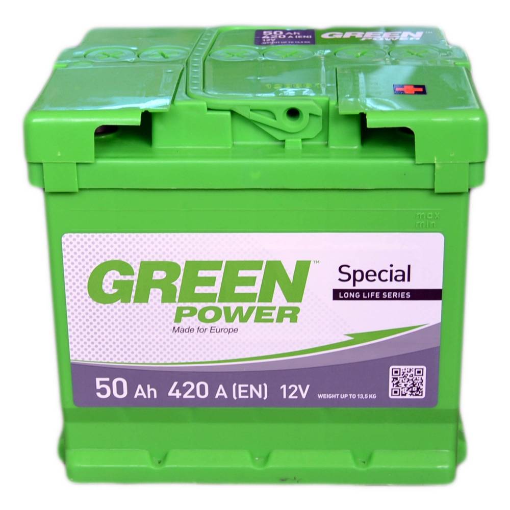 Аккумулятор автомобильный GREEN POWER 50Ah 420A (EN) GREEN POWER 000022355