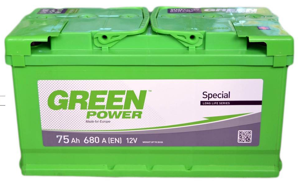 Аккумулятор автомобильный GREEN POWER 75Ah 680A (EN) GREEN POWER 000022362