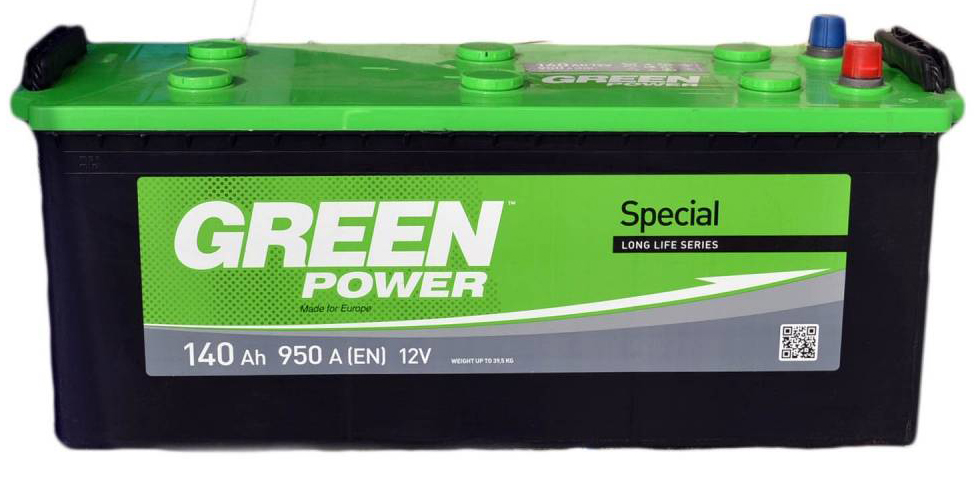 Аккумулятор грузовой GREEN POWER 140Ah 950A (EN) GREEN POWER 000022365