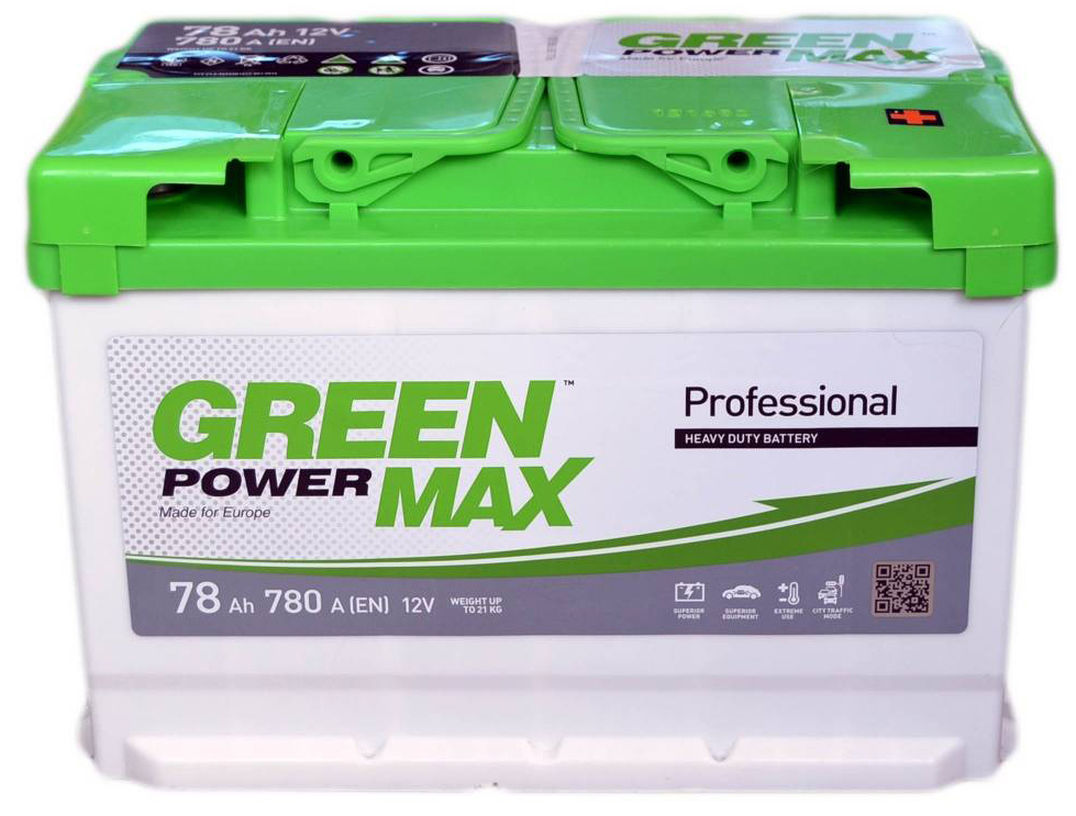 Аккумулятор автомобильный GREEN POWER MAX 78Ah 780A (EN) GREEN POWER 000022372