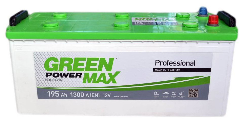 Аккумулятор грузовой GREEN POWER MAX 195Ah 1300A (EN) GREEN POWER 000022378