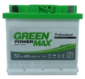 Аккумулятор автомобильный GREEN POWER MAX 52Ah 480A (EN) GREEN POWER 000022374