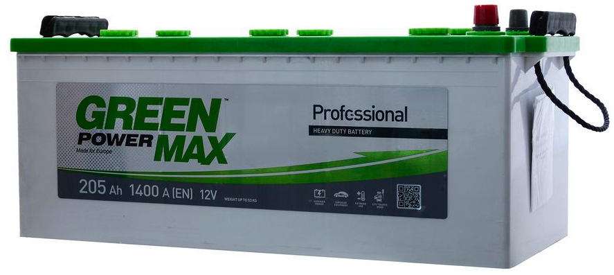 Аккумулятор грузовой GREEN POWER MAX 205Ah 1400A (EN) GREEN POWER 000022375