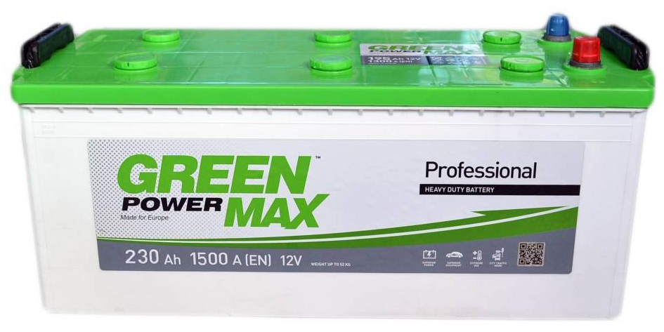 Аккумулятор грузовой GREEN POWER MAX 230Ah 1500A (EN) GREEN POWER 000022376