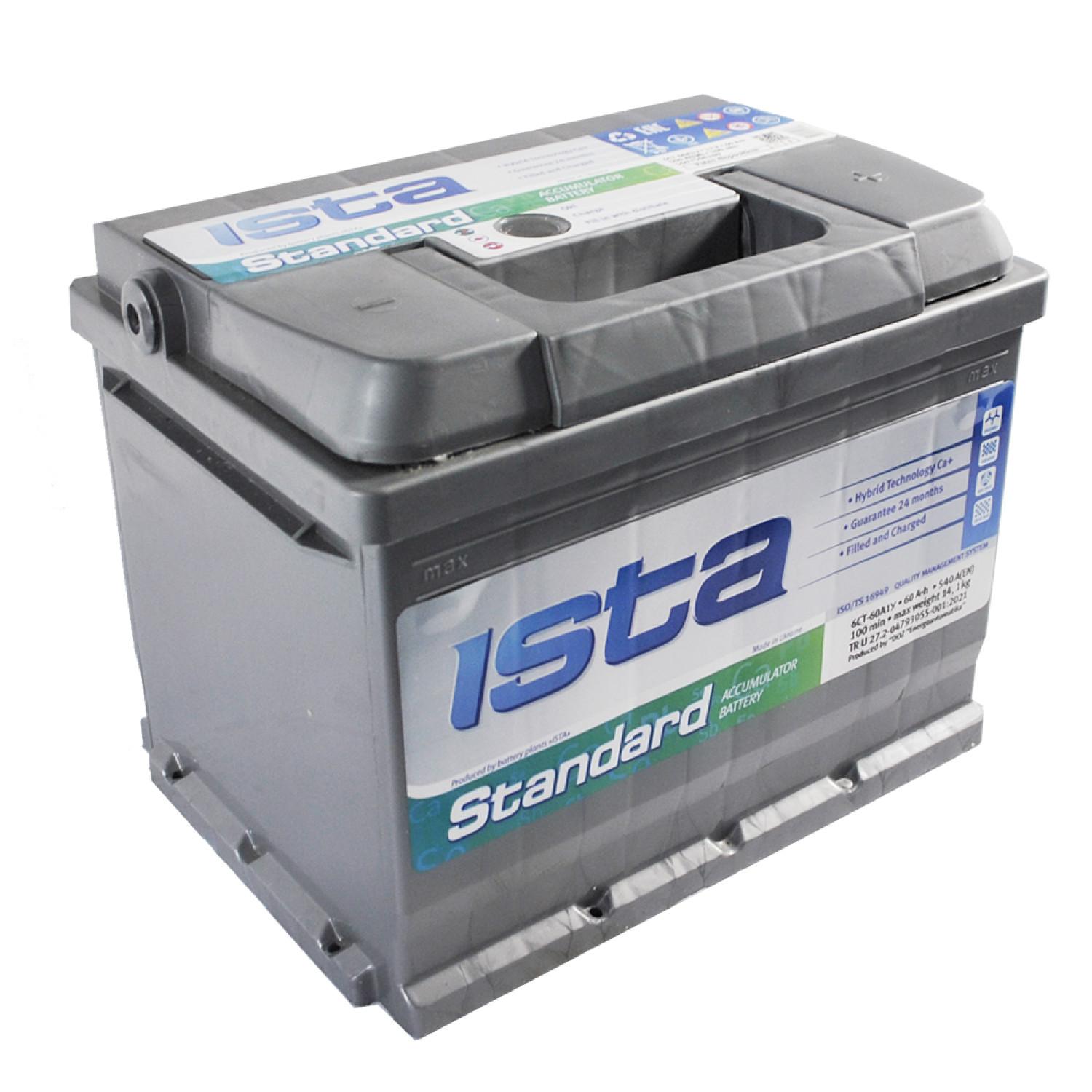 Автомобильный аккумулятор Ista Standard 6СТ-60Ah АзЕ 540А (EN) 5600304249 ISTA 5600304249
