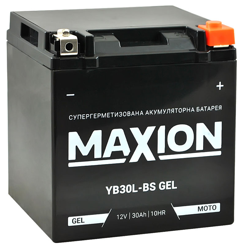 Аккумулятор MAXION мото GEL 30Ah 250A (CCA) Гелевый MAXION YB30LBSGEL