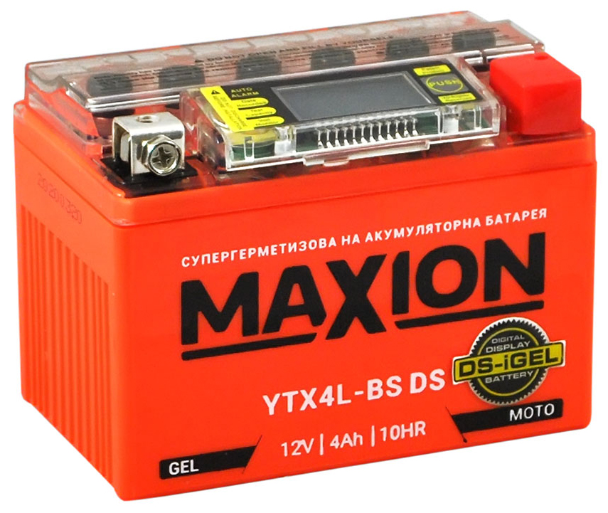 Аккумулятор MAXION мото DS-iGEL 4Ah 55A (CCA) Гелевый MAXION YTX4LBSGELDS