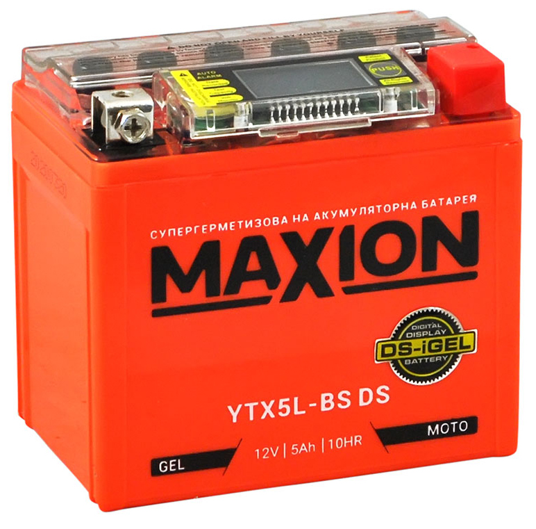 Аккумулятор MAXION мото DS-iGEL 5Ah 70A (CCA) Гелевый MAXION YTX5LBSGELDS