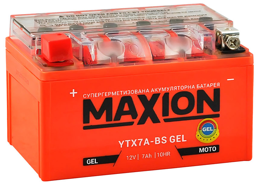 Аккумулятор MAXION мото GEL 7Ah 120A (CCA) Гелевый MAXION YTX7ABSGEL