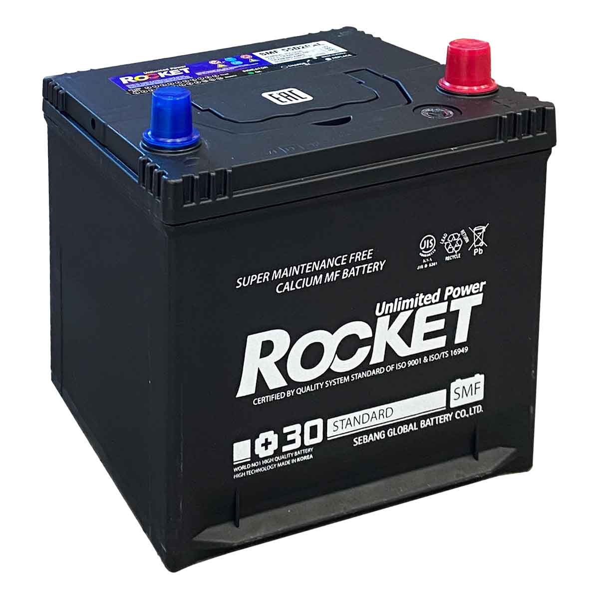 Автомобильний аккумулятор ROCKET 6СТ-50Ah ASIA АзЕ 520А (CCA) ROCKET SMF55D20AL