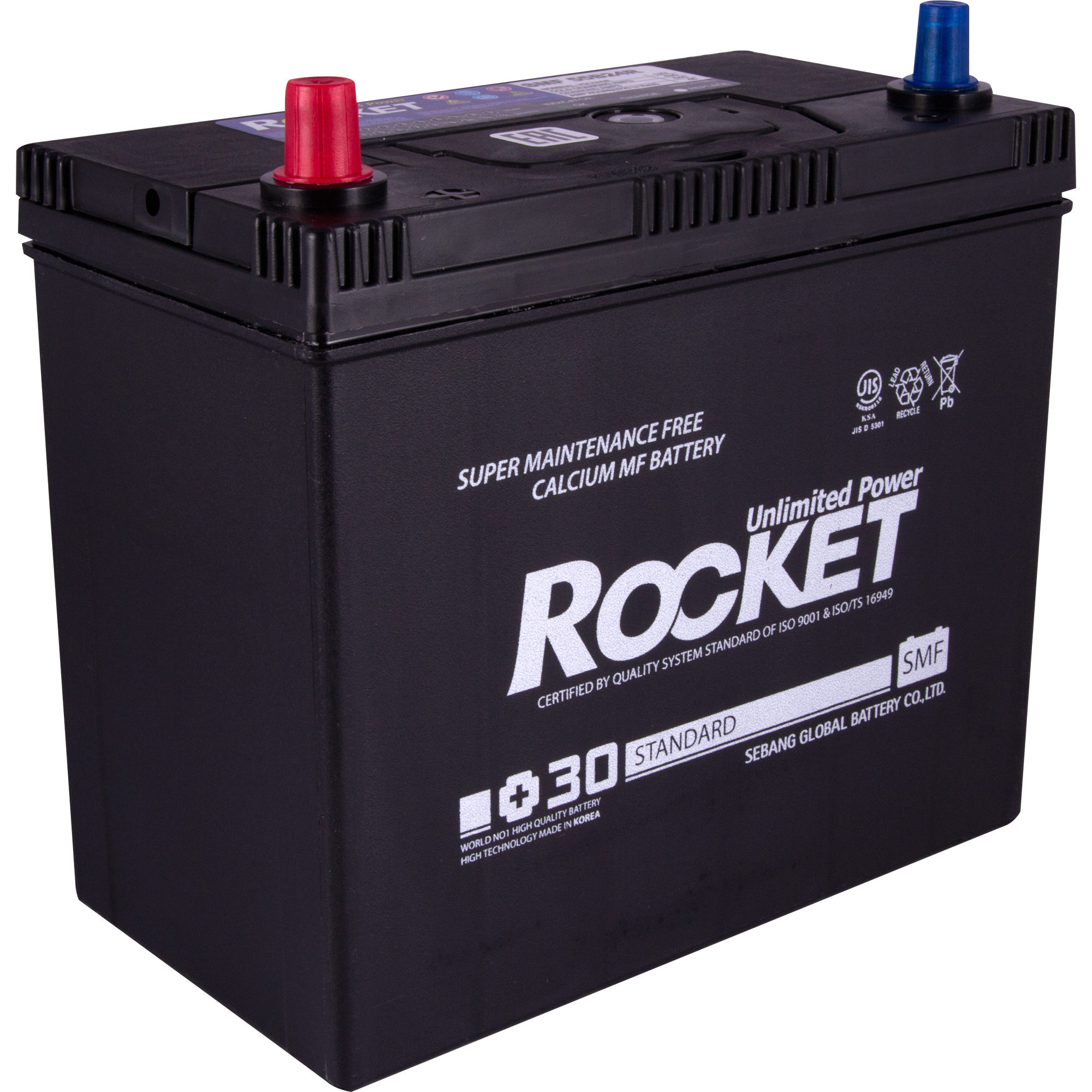 Аккумулятор автомобильный ROCKET Japan 45Ah 410A (CCA) ROCKET SMF55B24R