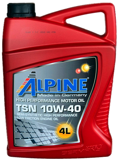 Полусинтетическое Моторное масло ALPINE TSN 10W-40 ALPINE 00874