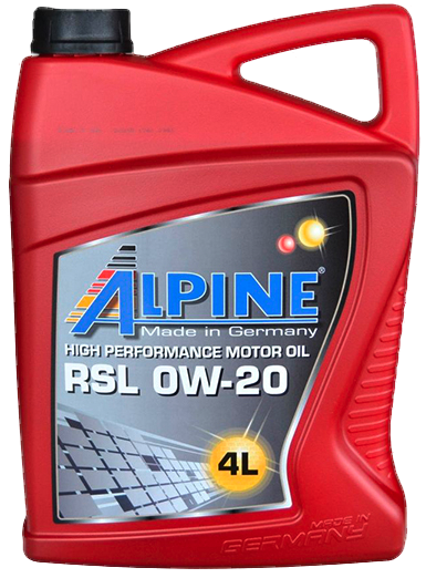 Олива моторна синт. ALPINE 0W-20 RSL API SN ILSAC GF-5 4л ALPINE 01954
