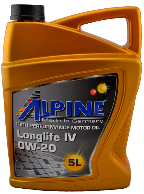 Олива моторна повн. синт. ALPINE 0W-20 Longlife IV ACEA A1-/B1-12 VW 508 00/ 509 00 VW TL 525 77 5л ALPINE 14605