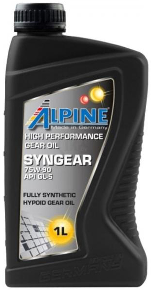 Полусинтетическое трансмиссионное масло Alpine Gear Oil 75W-90 TS GL-5 1л ALPINE 15051