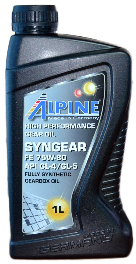 Синтетическое трансмиссионное масло Alpine Syngear 75W-80 FE GL-4/GL-5 1л ALPINE 15851