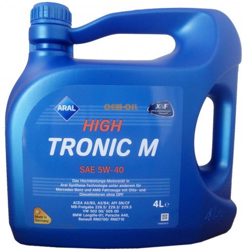 Синтетическое моторное масло Aral HighTronic M 5W-40 4л ARAL 154FE8