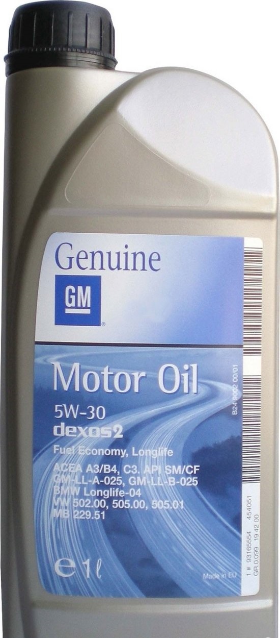 Синтетическое моторное масло General Motors Dexos 2 5W-30 1л GENERAL MOTORS 1942000
